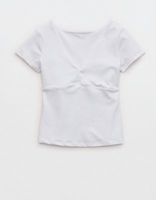 OFFLINE By Aerie The Hugger Sweetheart Short Sleeve T-Shirt - White