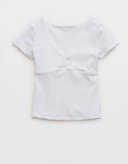 OFFLINE By Aerie The Hugger Sweetheart Short Sleeve T-Shirt - White