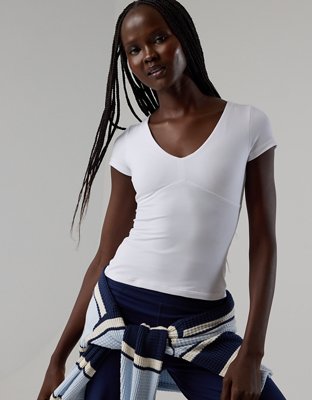 OFFLINE By Aerie The Hugger Sweetheart Short Sleeve T-Shirt - White