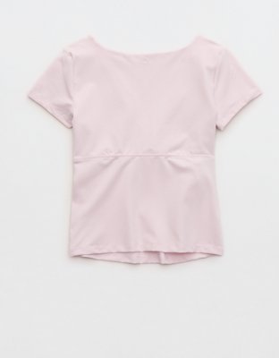 OFFLINE By Aerie The Hugger Sweetheart Short Sleeve T-Shirt - Pink Petal