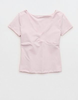 OFFLINE By Aerie The Hugger Sweetheart Short Sleeve T-Shirt - Pink Petal