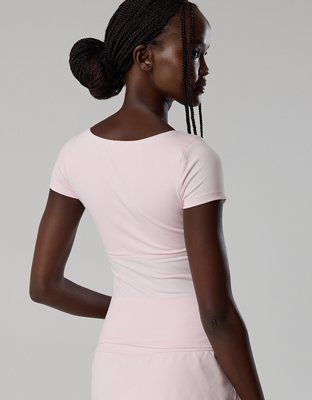OFFLINE By Aerie The Hugger Sweetheart Short Sleeve T-Shirt - Pink Petal