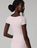 OFFLINE By Aerie The Hugger Sweetheart Short Sleeve T-Shirt - Pink Petal
