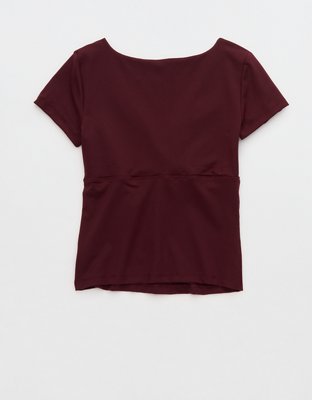OFFLINE By Aerie The Hugger Sweetheart Short Sleeve T-Shirt - Royal Berry