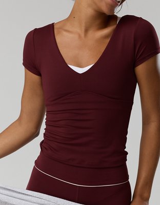 OFFLINE By Aerie The Hugger Sweetheart Short Sleeve T-Shirt - Royal Berry