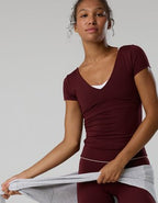 OFFLINE By Aerie The Hugger Sweetheart Short Sleeve T-Shirt - Royal Berry