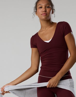 OFFLINE By Aerie The Hugger Sweetheart Short Sleeve T-Shirt - Royal Berry