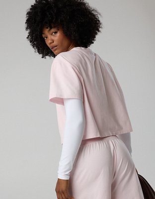 OFFLINE By Aerie OG Cotton Short Sleeve T-Shirt - Pink Petal