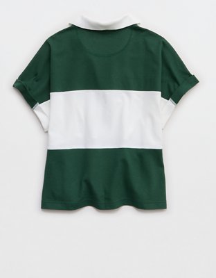 OFFLINE By Aerie Pique Rugby Polo T-Shirt - Rugged Green