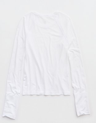 OFFLINE BY Aerie Gotta Run Long Sleeve T-Shirt - White