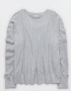 OFFLINE By Aerie Wow! Waffle T-Shirt - Medium Heather Gray