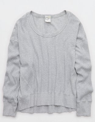 OFFLINE By Aerie Wow! Waffle T-Shirt - Medium Heather Gray