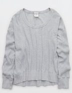 OFFLINE By Aerie Wow! Waffle T-Shirt - Medium Heather Gray