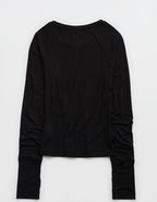 OFFLINE By Aerie Thumbs Up Fitted Ribbed T-Shirt - True Black