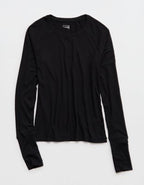 OFFLINE By Aerie Thumbs Up Fitted Ribbed T-Shirt - True Black