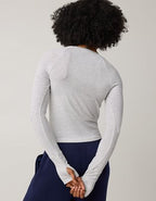 OFFLINE By Aerie Thumbs Up Fitted Ribbed T-Shirt - Light Heather Gray