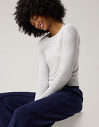 OFFLINE By Aerie Thumbs Up Fitted Ribbed T-Shirt - Light Heather Gray
