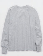 OFFLINE By Aerie Pique Long Sleeve T-Shirt - Medium Heather Gray
