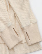 OFFLINE By Aerie Wow! Waffle Long Sleeve V Neck T-Shirt - Heather Frost