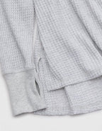 OFFLINE By Aerie Wow! Waffle Long Sleeve V Neck T-Shirt - Light Heather Gray
