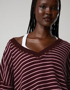 OFFLINE By Aerie Wow! Waffle Long Sleeve V Neck T-Shirt - Royal Berry