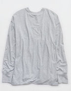 OFFLINE By Aerie Let's Stretch Long Sleeve Boyfriend T-Shirt - Medium Heather Gray