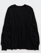 OFFLINE By Aerie Let's Stretch Long Sleeve Boyfriend T-Shirt - True Black