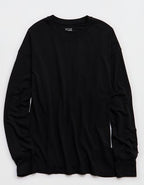 OFFLINE By Aerie Let's Stretch Long Sleeve Boyfriend T-Shirt - True Black