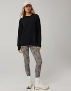 OFFLINE By Aerie Let's Stretch Long Sleeve Boyfriend T-Shirt - True Black