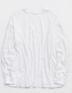 OFFLINE By Aerie Let's Stretch Long Sleeve Boyfriend T-Shirt - White