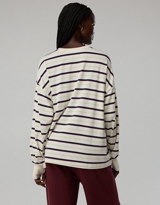 OFFLINE By Aerie Let's Stretch Long Sleeve Boyfriend T-Shirt - Soft Muslin