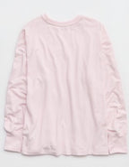 OFFLINE By Aerie Let's Stretch Long Sleeve Boyfriend T-Shirt - Pink Petal