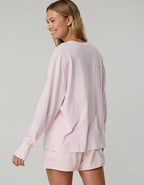 OFFLINE By Aerie Let's Stretch Long Sleeve Boyfriend T-Shirt - Pink Petal
