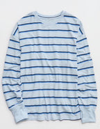 OFFLINE By Aerie Let's Stretch Long Sleeve Boyfriend T-Shirt - Light Blue