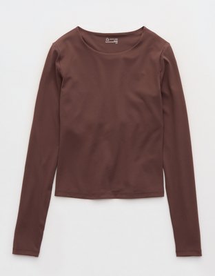 OFFLINE By Aerie Real Me XTRA Long Sleeve Crewneck T-Shirt - Relic