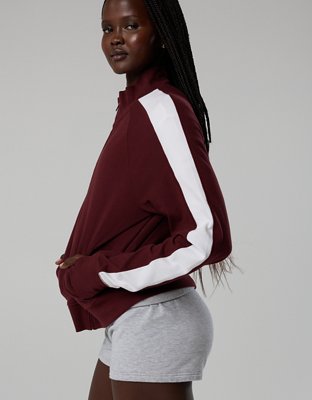 OFFLINE By Aerie Pique Long Sleeve Full Zip - Royal Berry