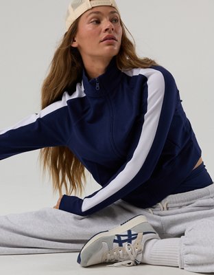 OFFLINE By Aerie Pique Long Sleeve Full Zip - Royal Navy