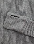 OFFLINE By Aerie Wow! Waffle Long Sleeve Off The Shoulder T-Shirt - Dark Heather Gray