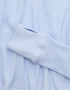 OFFLINE By Aerie Wow! Waffle Long Sleeve Off The Shoulder T-Shirt - Eyelet Blue