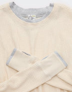 OFFLINE By Aerie Wow! Waffle Layered Long Sleeve T-Shirt - Heather Frost