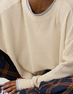 OFFLINE By Aerie Wow! Waffle Layered Long Sleeve T-Shirt - Heather Frost