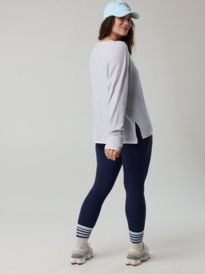 OFFLINE By Aerie Wow! Waffle Layered Long Sleeve T-Shirt - Light Heather Gray
