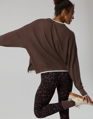 OFFLINE By Aerie Wow! Waffle Layered Long Sleeve T-Shirt - Relic