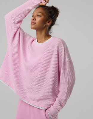 OFFLINE By Aerie Wow! Waffle Layered Long Sleeve T-Shirt - Violet Willow