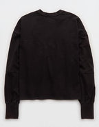 OFFLINE By Aerie OG Cotton Crewneck Long Sleeve T-Shirt - Washed Black