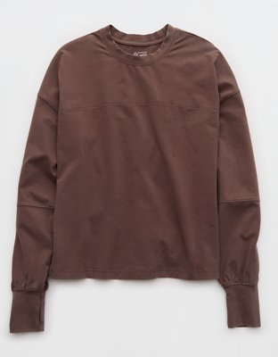OFFLINE By Aerie OG Cotton Crewneck Long Sleeve T-Shirt - Relic