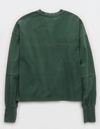 OFFLINE By Aerie OG Cotton Crewneck Long Sleeve T-Shirt - Rugged Green