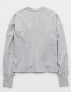 OFFLINE By Aerie OG Cotton Crewneck Long Sleeve T-Shirt - Medium Heather Gray