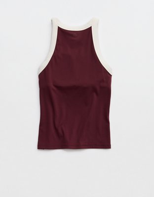 OFFLINE By Aerie Real Me Ringer High Neck Tank Top - Royal Berry