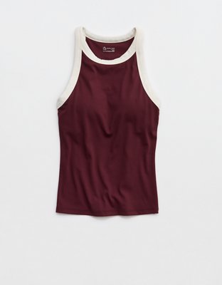 OFFLINE By Aerie Real Me Ringer High Neck Tank Top - Royal Berry